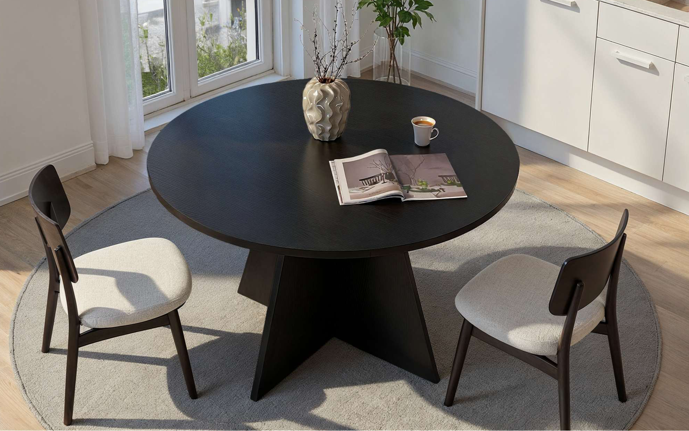 Masa dining Virela, negru  3